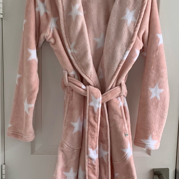 UGG Miranda XL Robe Pink Star Print Cozy Luxurious Preppy - Picture 3 of 12